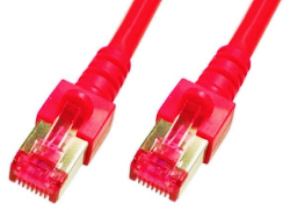 CAT6 Netzwerkkabel S-FTP, PIMF, halogenfrei, RJ45, 5GBit, 0.50m - rot 