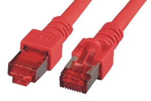 CAT6 Netzwerkkabel S-FTP, PIMF, halogenfrei, RJ45, 5GBit, 5.0m, rot 