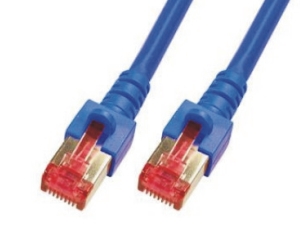 CAT6 patch cord S/FTP, PIMF, LSZH, RJ45, 5Gbps, 3m, blue 