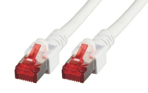 CAT6 Netzwerkkabel S-FTP, PIMF, halogenfrei, RJ45, 5Gbit, 15.0m, weiss 