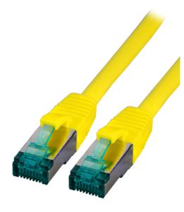 CAT6A patch cord S/FTP, LSZH, RJ45, 10Gbit, 0.50m, yellow 