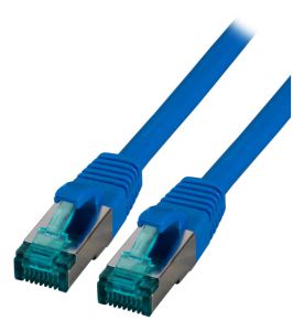 CAT6A patch cord S/FTP, LSZH, RJ45, 10Gbit, 0.50m, blue 