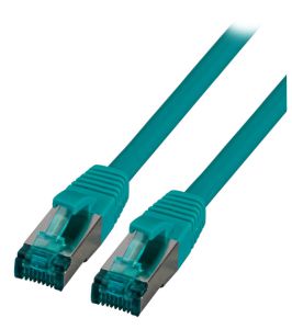 CAT6A patch cord S/FTP, LSZH, RJ45, 10Gbit, 5m, green 