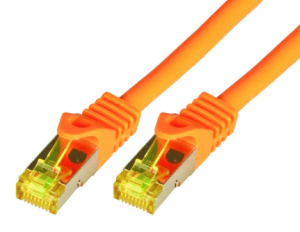 CAT7 Roh-Netzwerkkabel S-FTP, PIMF, LSZH, RJ45, 10GBit, 1.00m, orange 