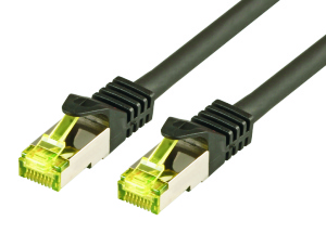 CAT7 raw cable S/FTP, PIMF, LSZH, RJ45, 10Gbit, 2m, black 