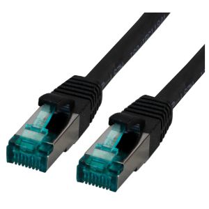 CAT6A Netzwerkkabel S/FTP, LSZH, RJ45, 10Gbit, schwarz, 0.50m 