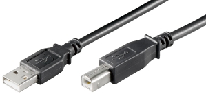USB 2.0 High Speed Anschlusskabel, A-B, Stecker / Stecker, 3m, schwarz 