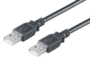 USB 2.0 Anschlusskabel, Hi-Speed, A-A, Stecker/Stecker, schwarz, 1.80m 