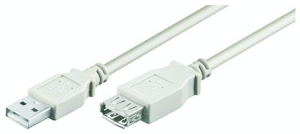 USB 2.0 Verlngerungskabel, A-A, Stecker / Buchse, grau, 5.00m 