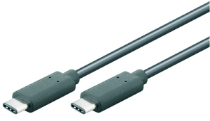 USB-C 3.2 Gen 2 Type C-C cable, 10Gbps, 5A, 100W, 4K60Hz, m/m, 0.50m, black 
