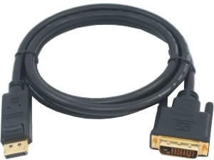 Displayport to DVI-D 24+1 cable, 1080p@60Hz, Full HD, m/m, 2m, black 