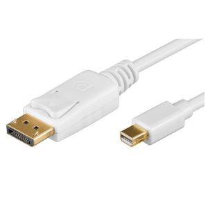 mini Displayport 1.2 to Displayport connection cable, m/m, AUDIO, 1m, white 