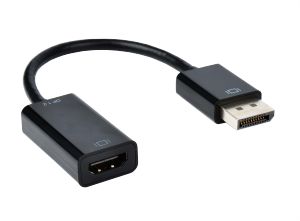 DisplayPort 1.2 auf HDMI Adapterkabel 4K@60Hz, St/Bu, 10cm, schwarz 