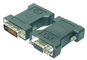 DVI to VGA Adapter, DVI 24+5/m to VGA HD15/f, black 