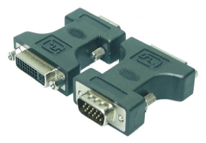 DVI-I Dual Link 24+5 to VGA 15p Adapter, DVI /f to VGA /m 