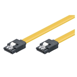 HDD S-ATA III connection cable, 6Gbps, clip, 0.3m, L-Type m/m, flat 