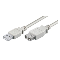 USB 2.0 Hi-Speed Verlngerungskabel, A/A, Stecker/Buchse, 2.0m, grau 