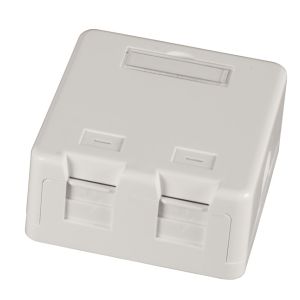 Keystone Distri. Box 2 Port, pure white, surface mounting, dust protection 