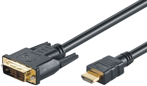 High Speed HDMI zu DVI-D 18+1 Kabel, Full HD, 3.0m, schwarz, vergoldete Kontakte 
