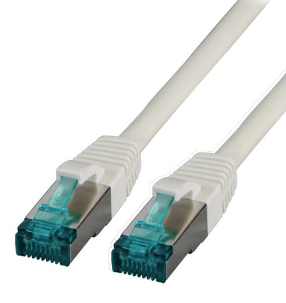 CAT6A patch cord S/FTP, LSZH, RJ45, 10Gbps, 0.50m, grey 