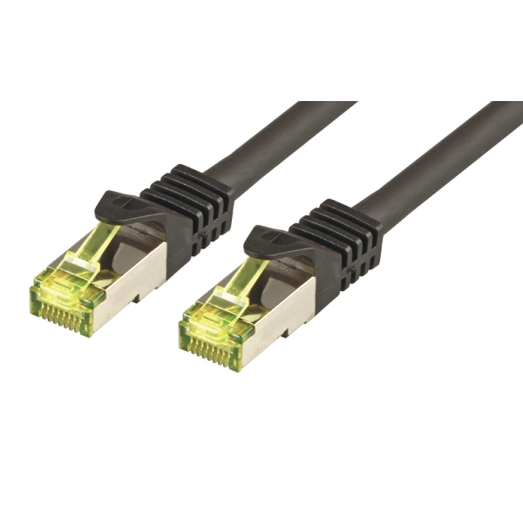 CAT7 raw cable S/FTP, PIMF, LSZH, RJ45, 10Gbit, 2m, black 