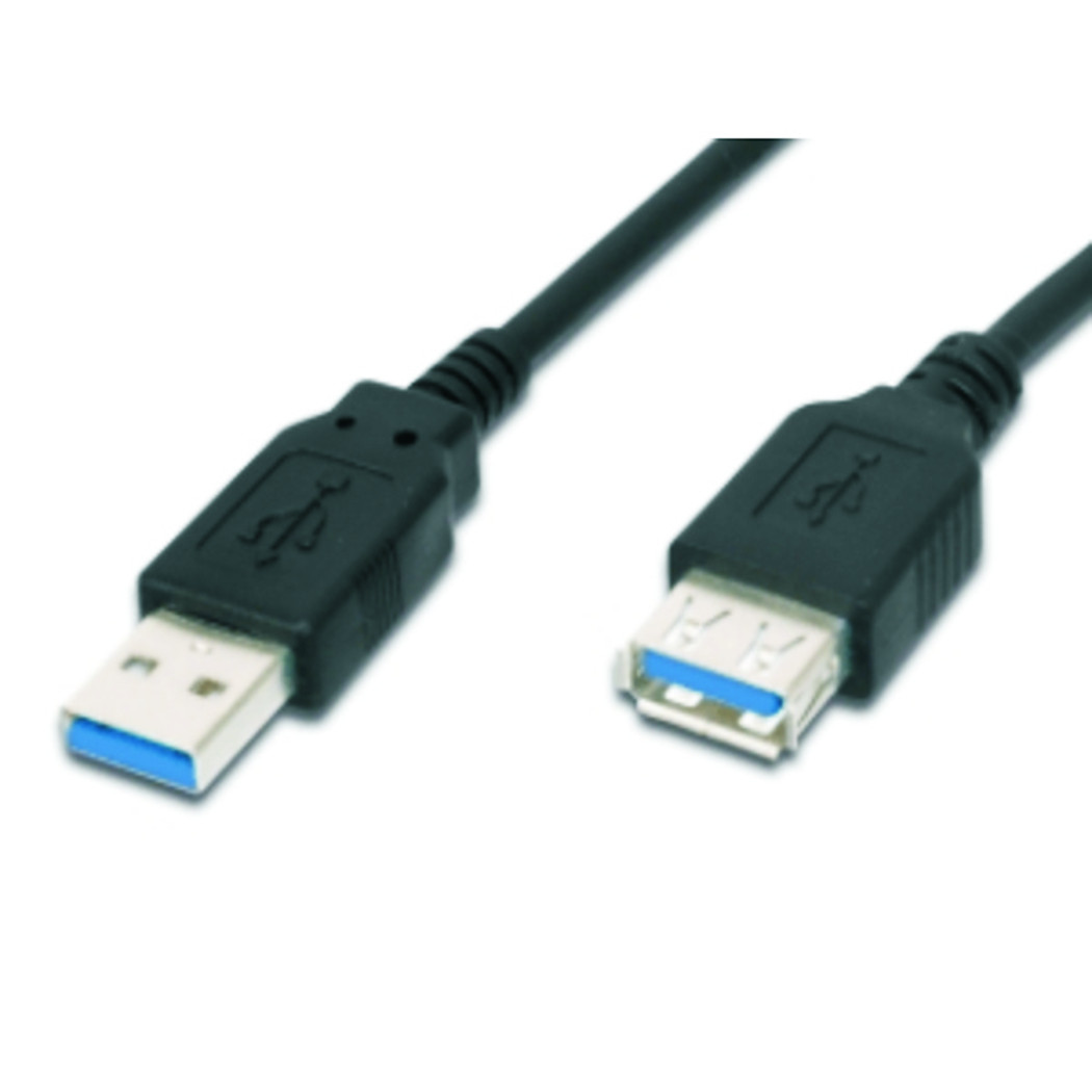 USB 3.0 SuperSpeed extension cable, A-A, M-F, 5Gbit, 1.8m, black 