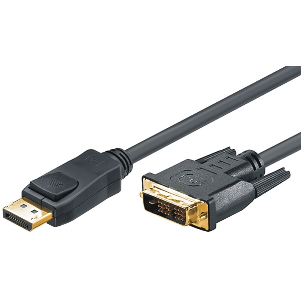 Displayport to DVI-D 24+1 cable, 1080p@60Hz, Full HD, m/m, 2m, black 