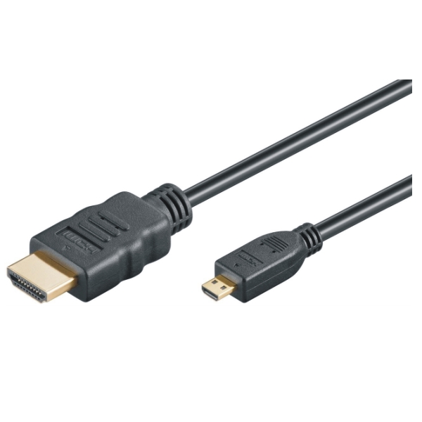 High Speed HDMI Cable w/E, 4K@60Hz, A to micro D, 1.5m, black 